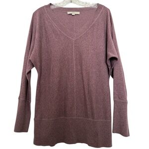 Anne Taylor Loft Purple Oversized V Neck Sweater Size L